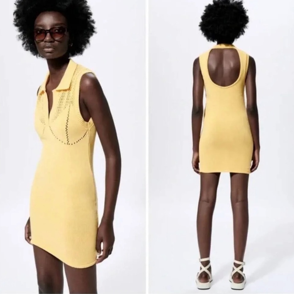 Zara Yellow Dress Knit Polo Fit